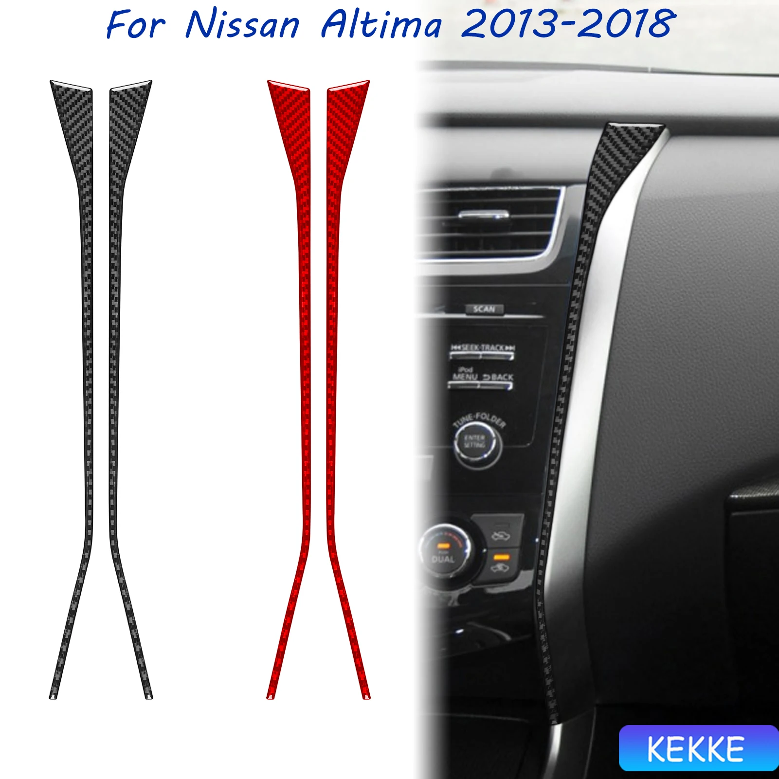 

For Nissan Altima 2013-2018 Carbon Fiber Central Control Screen Trim Strip Sticker Auto Interior Decorative Decal Accessory