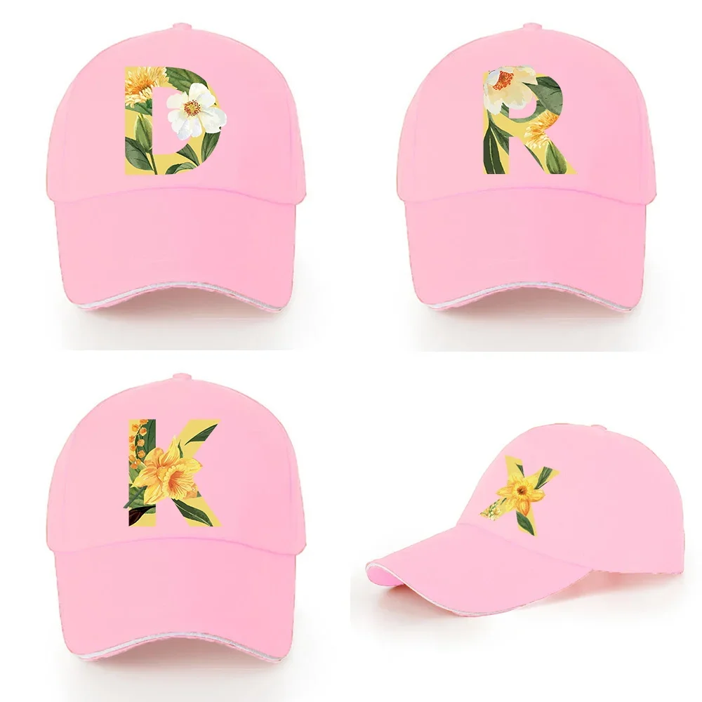 

Hat Baseball Caps Adjustable Sport Summer Sun Hats Floral Letter Pattern Series Hip Hop Snapback Caps Cute Pink Sweet Style Hat