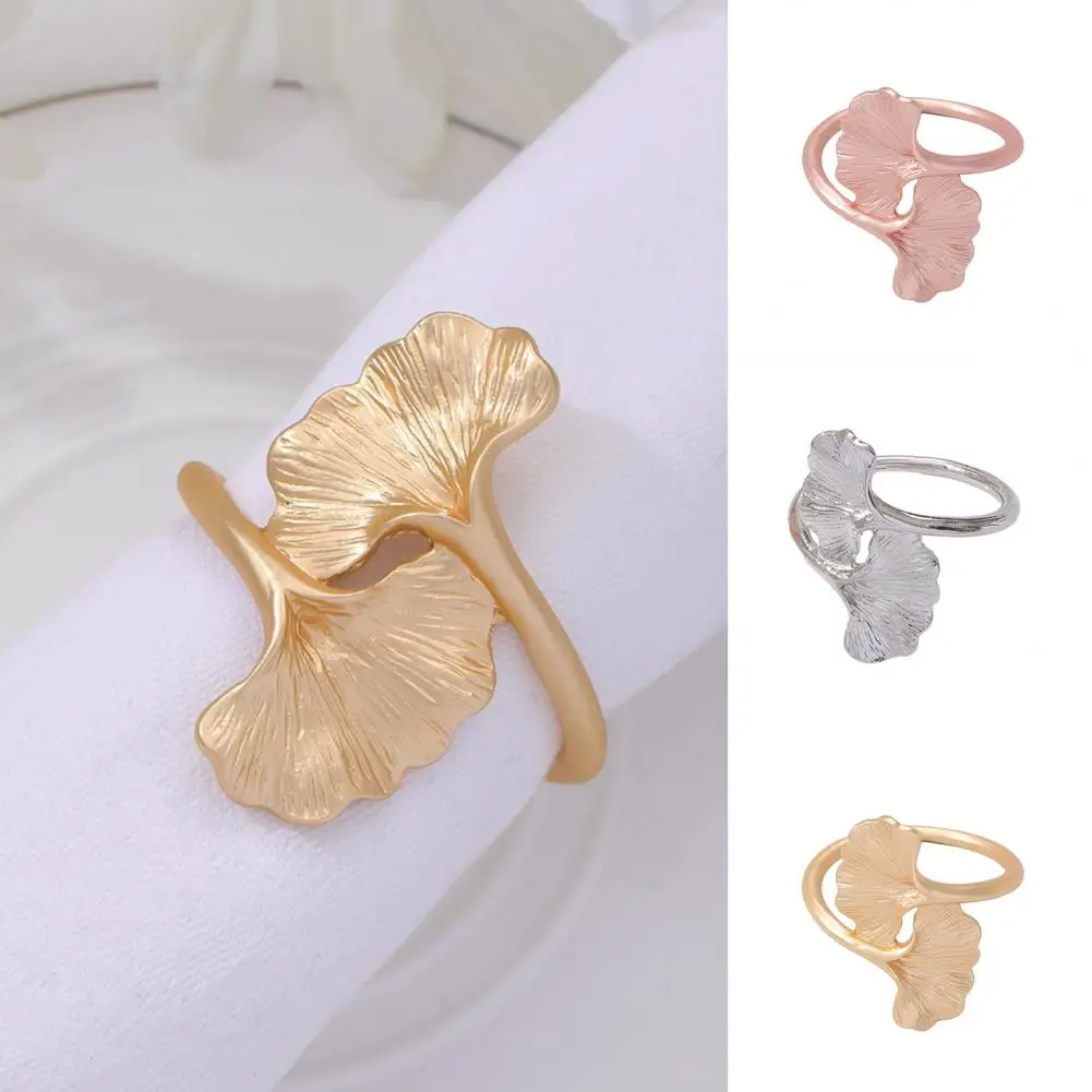 Napkin Buckle Durable Exquisite Workmanship Ginkgo Leaf Napkin Ring Napkin Wrap For Wedding Dining Table Decor Застежка Салфетки