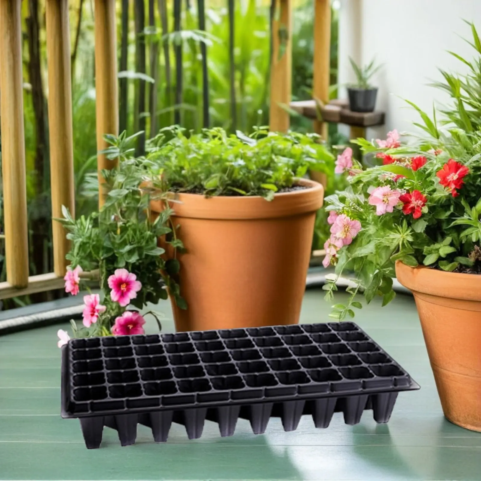 

10Pcs Reusable Plant Starter Tray 50 Cells for Sowing Cuttings Seed Germination Gardening Supplies Propagation Tray