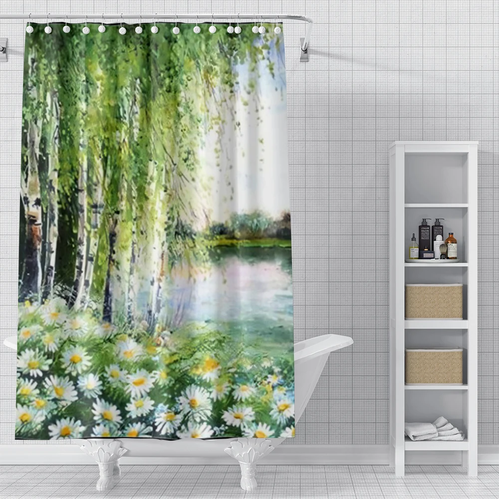 home shower Oil painting style curtains for bathroom waterproof fabric bathroom Curtains modern shower curtain 180x200 240x200