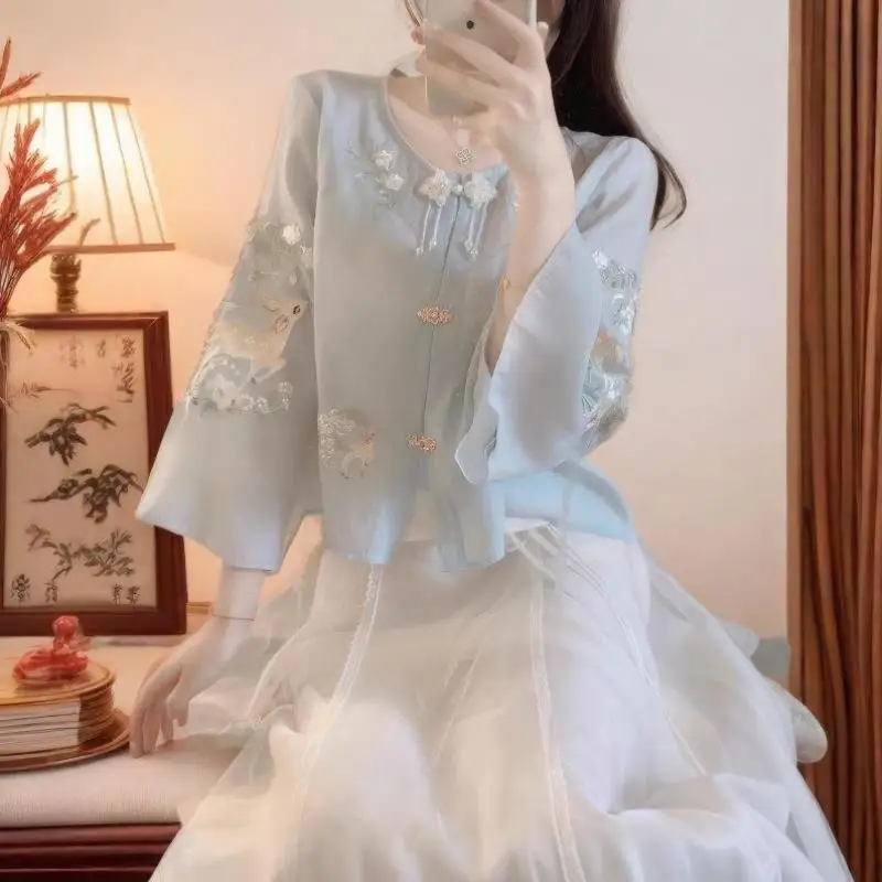 

ex Повседневный спортивный костюм Hanfu Sle ort Sve Футболка и orts Осенний сезон Надежная и удобная одежда