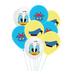 Cartoon Donald Duck Latex Aluminum Film Balloon Set Spherical DIY Birthday Arrangement Party Decoration Tableware Hat Kawaii