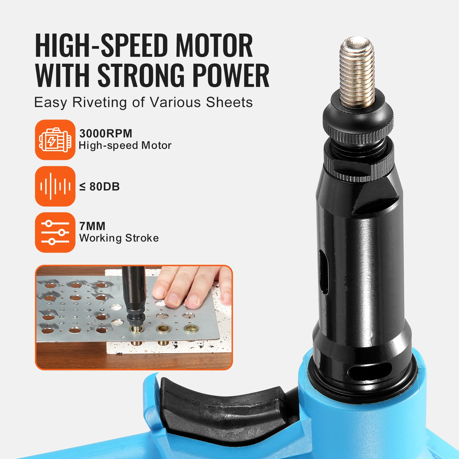 VEVOR Air Riveter Pneumatic Air Riveter Pulling Force Pop Rivet Gun Tool Heavy Duty Air Hydraulic Rivet Gun for Mechanic Tool