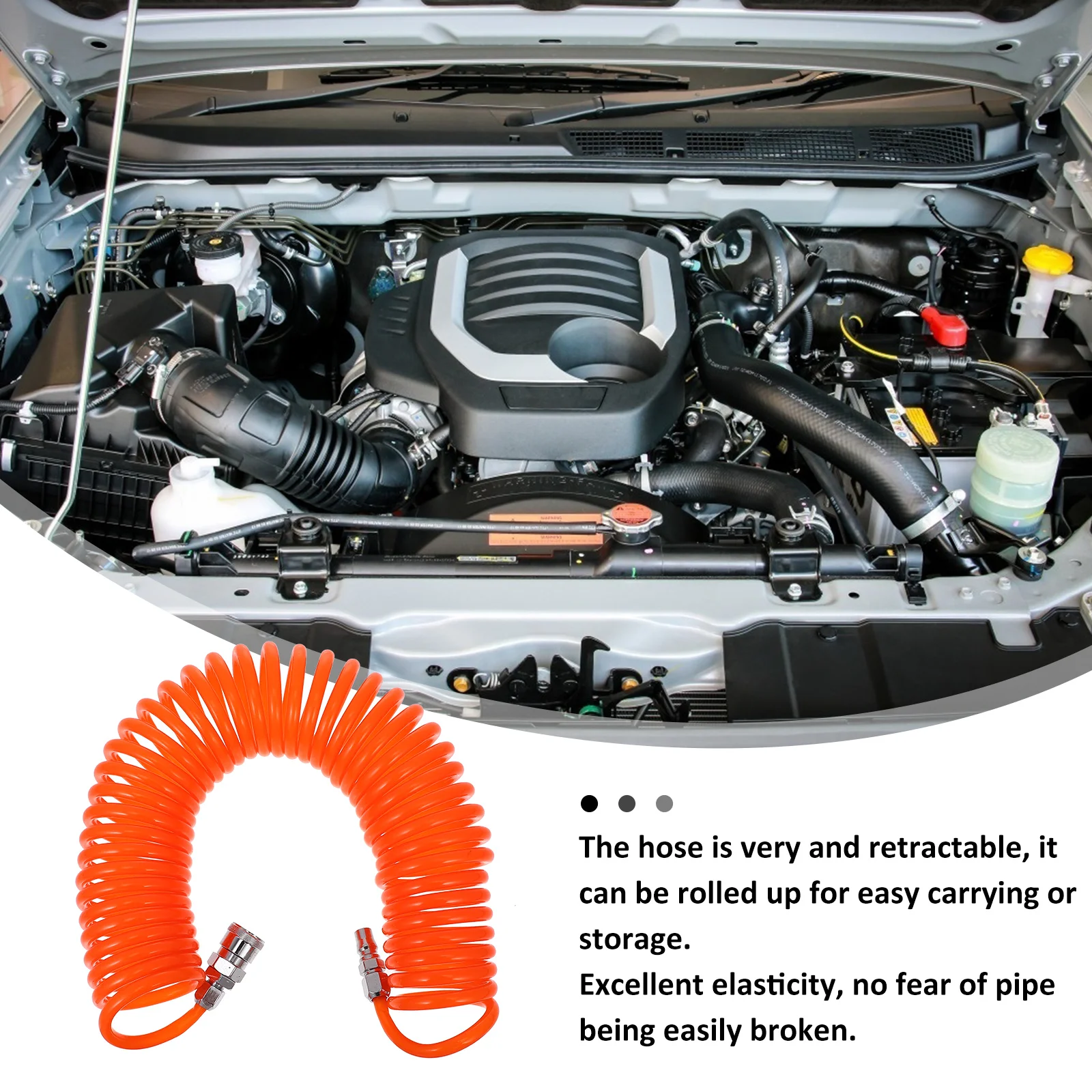 

Compression Hose PU Material Double Ends Quarter Inch Joints Flexible Durable Large Pressure Car Pneumatic Tool Universal Air