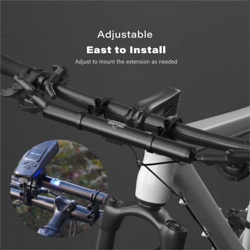 ZK40 MTB Handlebar Extender Bicycle Extension Bracket Bike Headlight Mount Gopro Phone Holder Support Rack Bar Handlebar Adapter