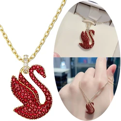 2024 new fashion senior red swan clavicle chain suitable for women senior exquisite charm jewelry senior gift necklace wholesale