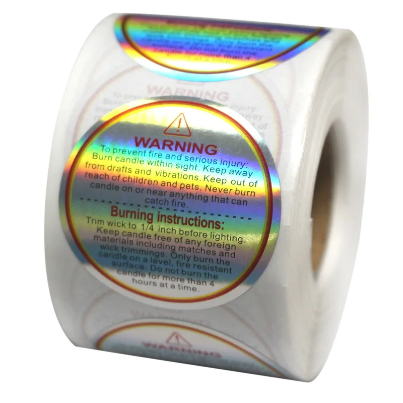 5000pcs Candle Warning Label Sticker Aromatherapy Can Label Manual Safety Sticker 1.5 Inches Candle Acessories m