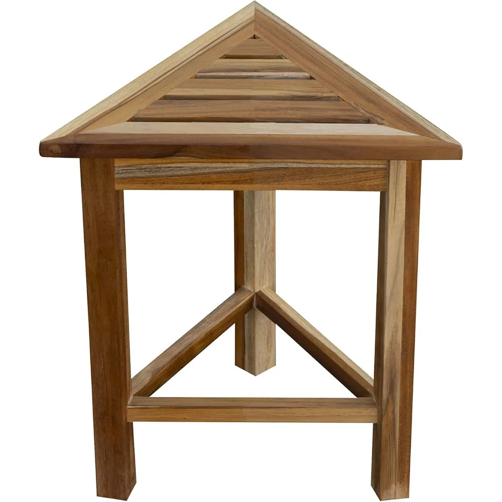 

Fully Assembled FlexiCornerTriangle Natural Color Waterproof Teak Wood Shower Bench Stool Seat Chair For Inside Shower