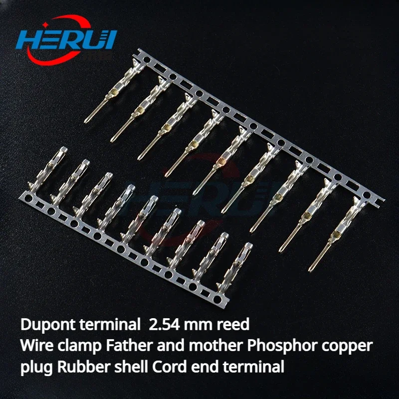 

Dupont terminal The 2.54 mm reed Wire clamp Father and mother Phosphor copper plug Rubber shell Cold pressing terminal