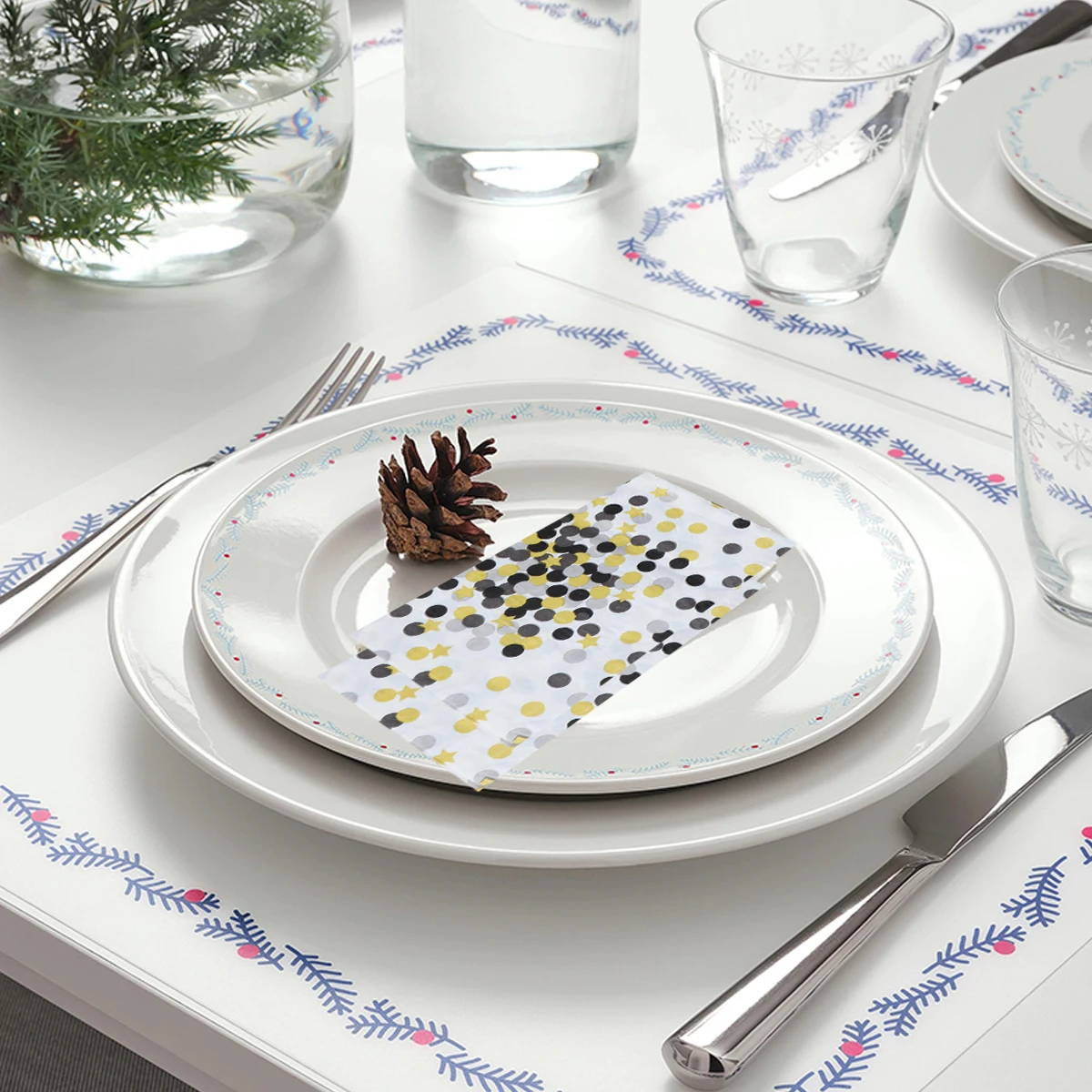 

20pcs Black Dot Printed Napkins Disposable Paper Dinner Colorful Party Wedding Christmas Bronzing Tissue