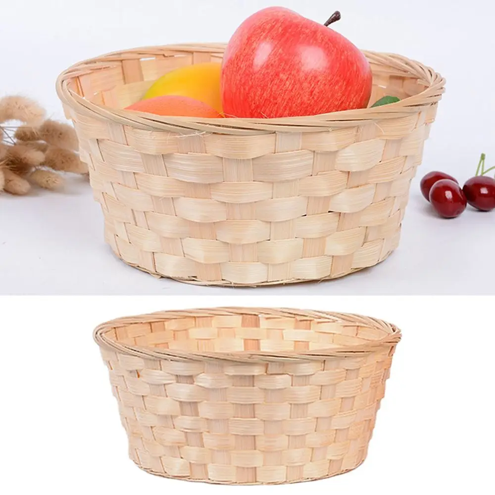 Multifunction Storage Basket Yellow Handmade Rattan Weaving Basket Kitchen Accessories Home Decoration Flower Basket