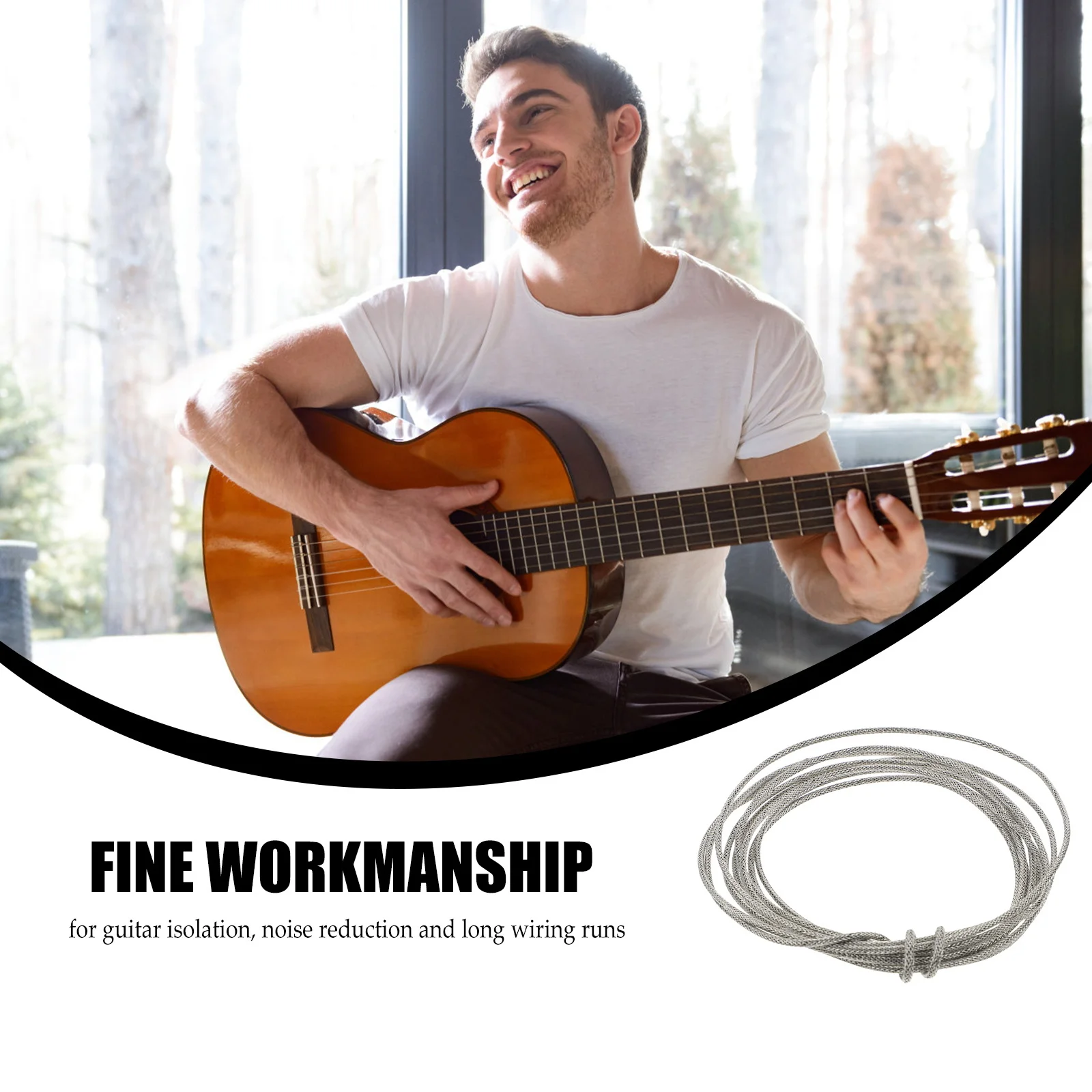 สายทองแดงชุบดีบุกแกนเดี่ยวสำหรับสายไฟกีตาร์แบบมีฉนวนลดเสียงรบกวน สายไฟตัวนำเดี่ยวแบบยาว อุปกรณ์ดีเจ