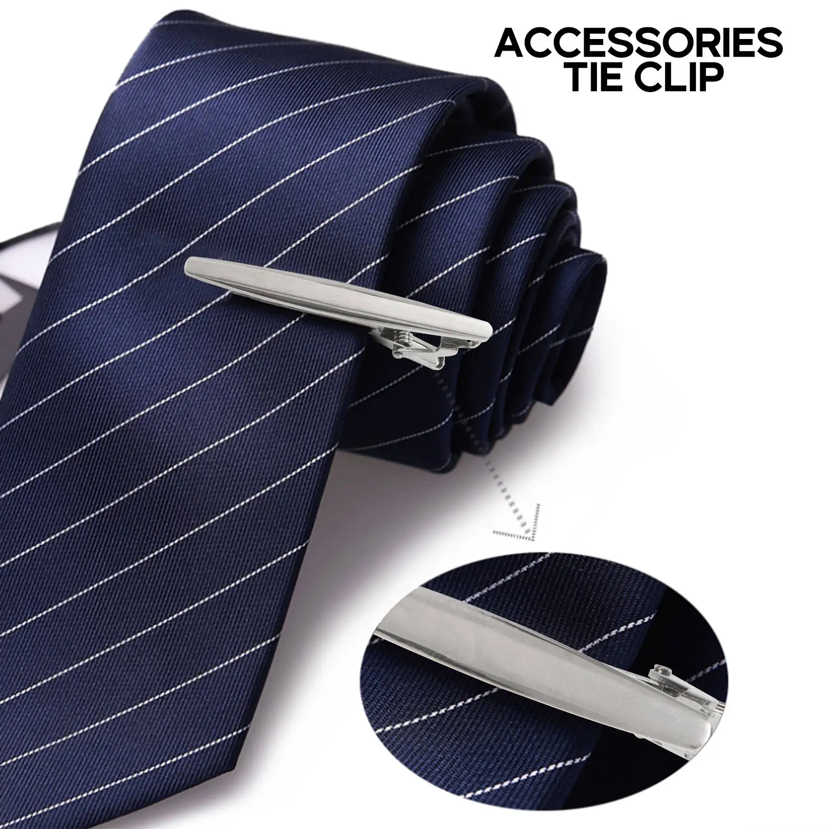 ABQR 3 Pcs Tie Clips for Men Tie Bar Clip Set for Regular Ties Necktie Wedding Business