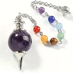 Healing Natural Stone Amethyst Pendulum for Dowsing Divination for Beginner Spirits Black Crystal Pendant Pendulum Pendulos X013