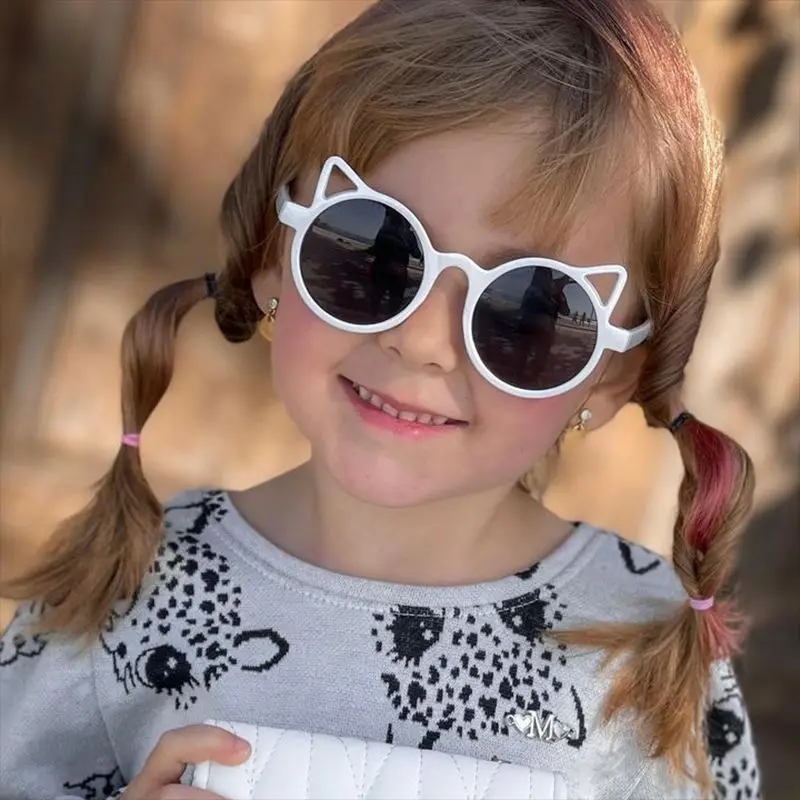 

New Children Sun Glasses Fashion Cat Ear Decorate Children Sunglasses For Baby Cute Eyeglasses