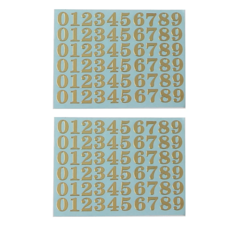2 Sheets Glitter Alphabet Letter Stickers Glitter Self Adhesive Digital Metal Stickers for Grad Cap and Arts Craft DropShip