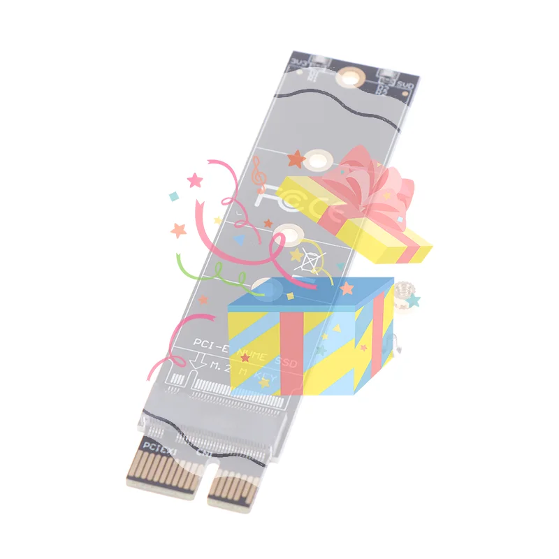 PCIE to M2 Adapter NVMe SSD M2 PCIE X1 Raiser PCI-E PCI Express M Key Connector Supports 2230 2242 2260 2280 M.2 SSD Full Speed