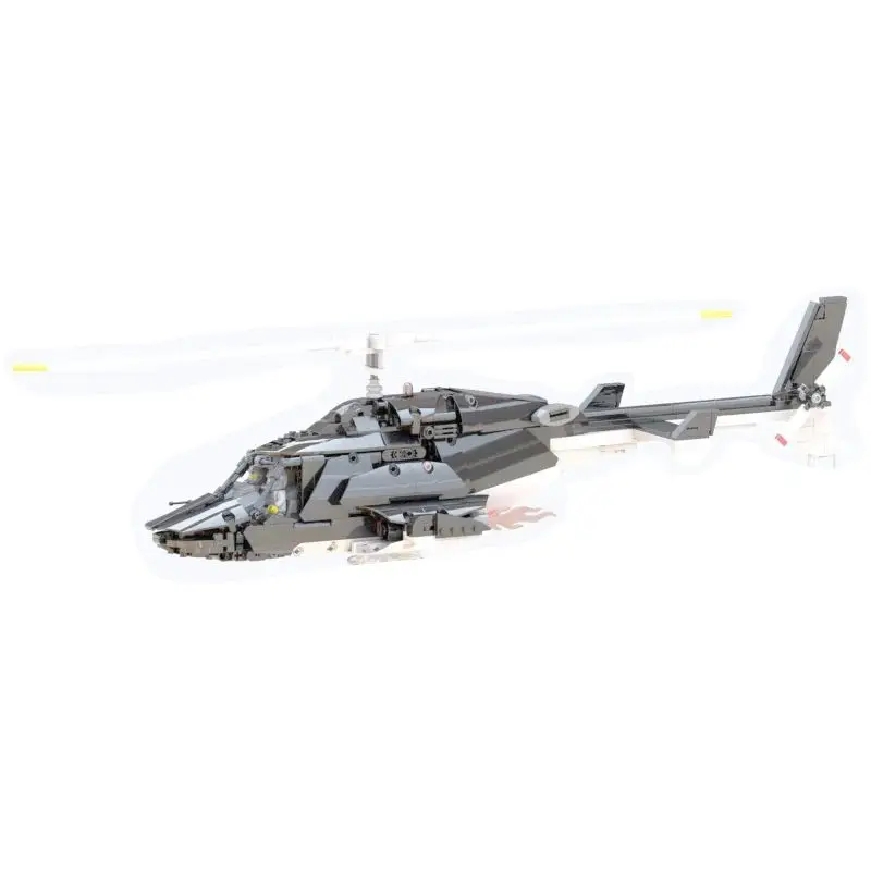 1039PCS Airwolf Bell 222 Special Ops Helicopter Custom Made Moc Model Technology Bricks DlY Assembly Airplane Toys for Kids