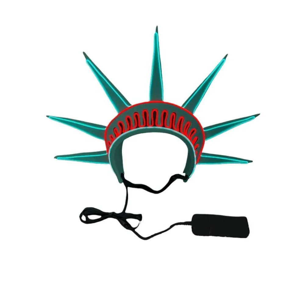 Luminous Freedom Statue Headband Masquerade Party Costume Accessory Liberty Statue Cosplay Props Photography Prop Torch