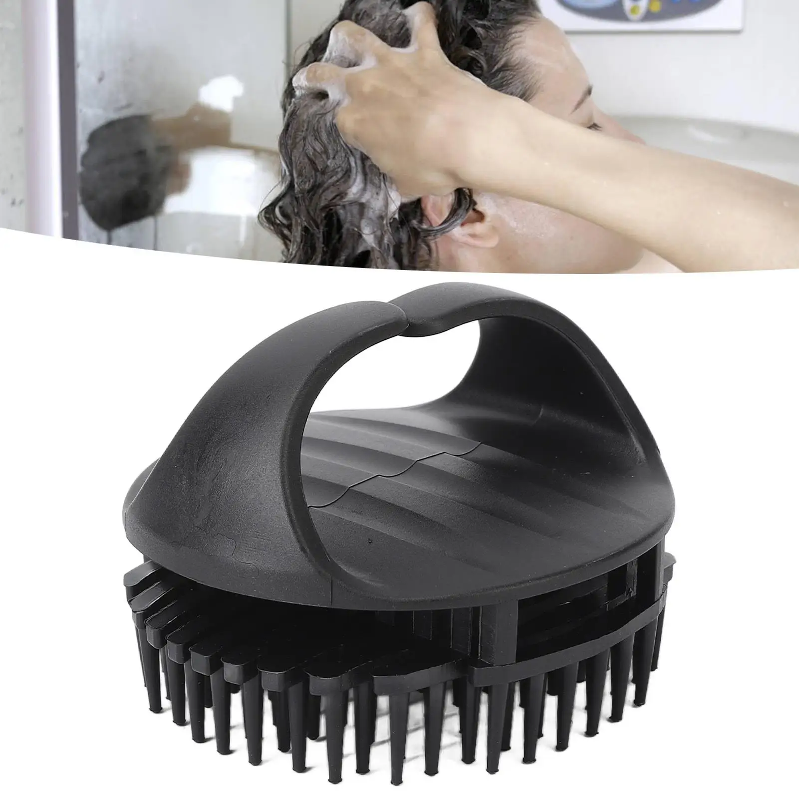 Ergonomic Hair Scalp Massager Brush - Soft Bristles, Easy  Scrubber for Men, Compact TPE Design