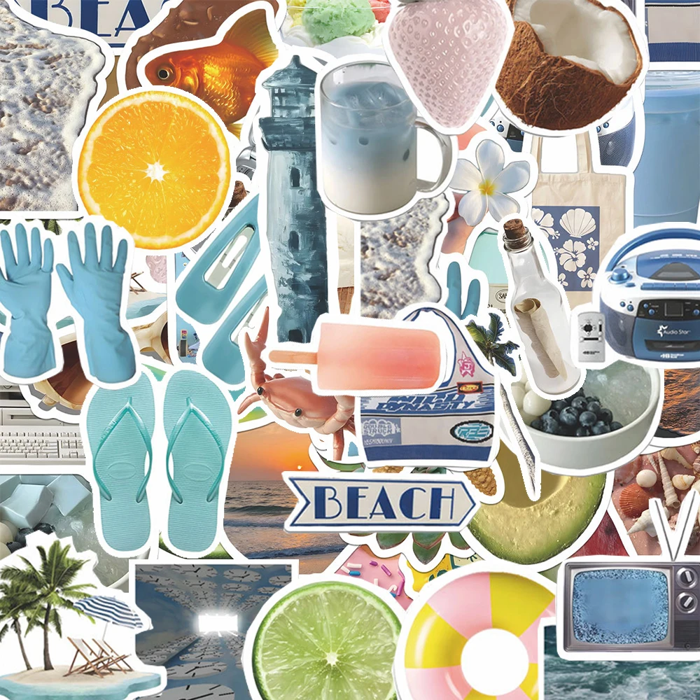 

10/30/50pcs INS Style Cute Open Sea Stickers Cartoon Graffiti Decal Luggage Suitcase Guitar DIY Aesthetic Waterproof Sticker Toy