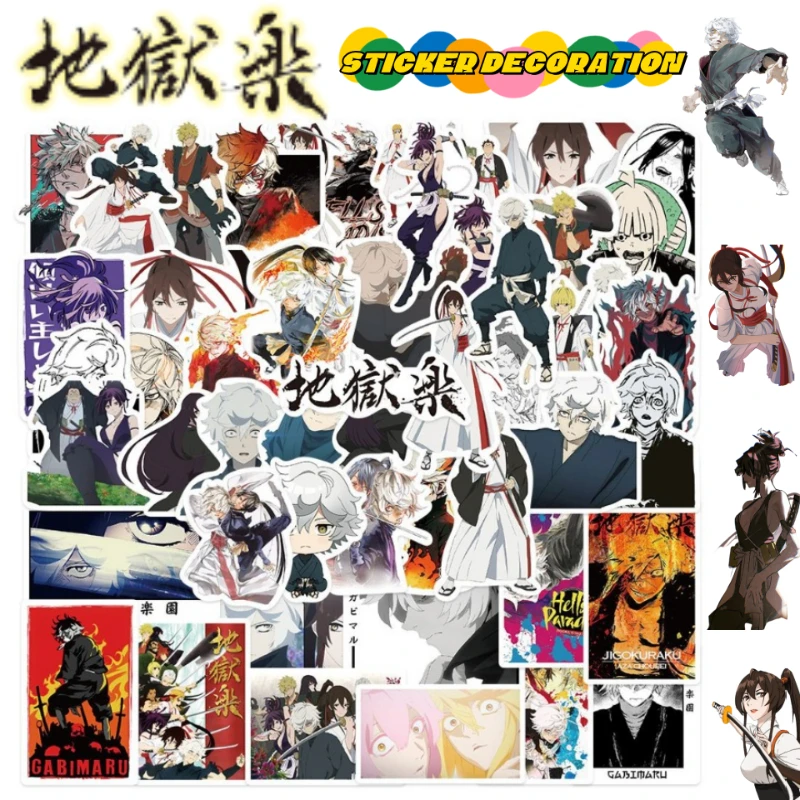 Nuevas pegatinas encantadoras de dibujos animados Hell's Paradise Lucrea Fuki Bara para estudiantes, fundas para teléfonos móviles, cuadernos, pegatinas decorativas DIY