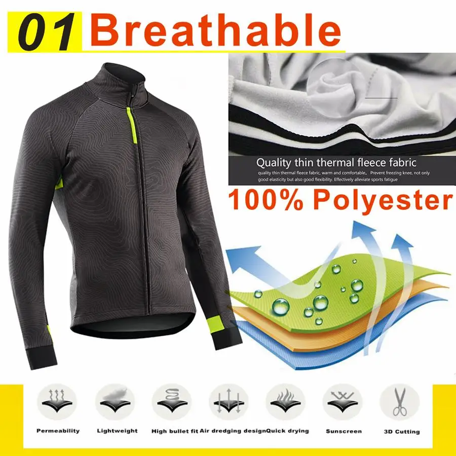 2025 Pro Winter Thermal Fleece Cycling Jersey Sets Long Sleeve Bicycle Clothing MTB Bike Wear Maillot Ropa Ciclismo Cycling Suit