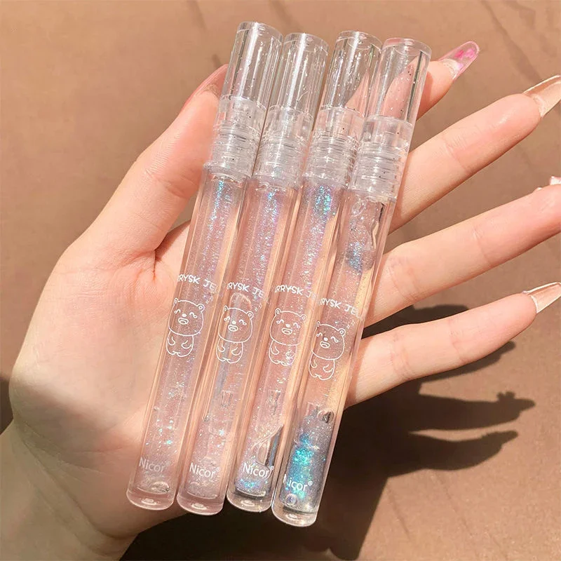 Blue Fine Clear Lip Gloss Pearly Seductive Glaze Shiny Lips Long Lasting Waterproof Jelly Toot Lip Oil Balm Makeup