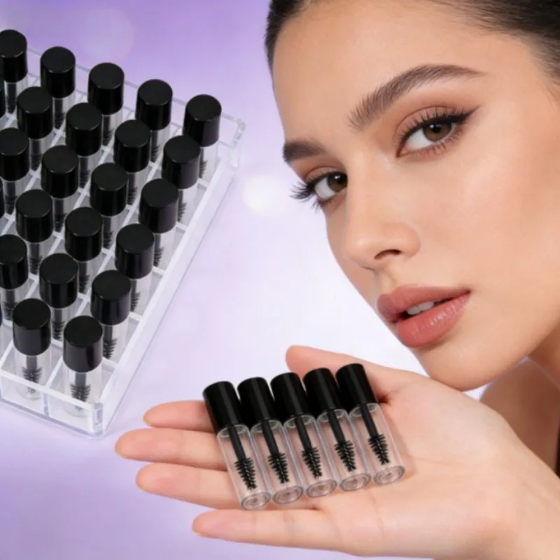 30PCS Leere Mini 3ml Mascara Rohre und Zauberstab Für Rizinusöl Kleine Probe Größe Wimpern Wachstum verpackung Rohr behälter Probe flasche