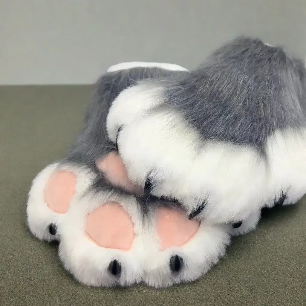 

Fursuit gloves cat claws cos claws beast claws color pink cute plush fluffy two-dimensional doll