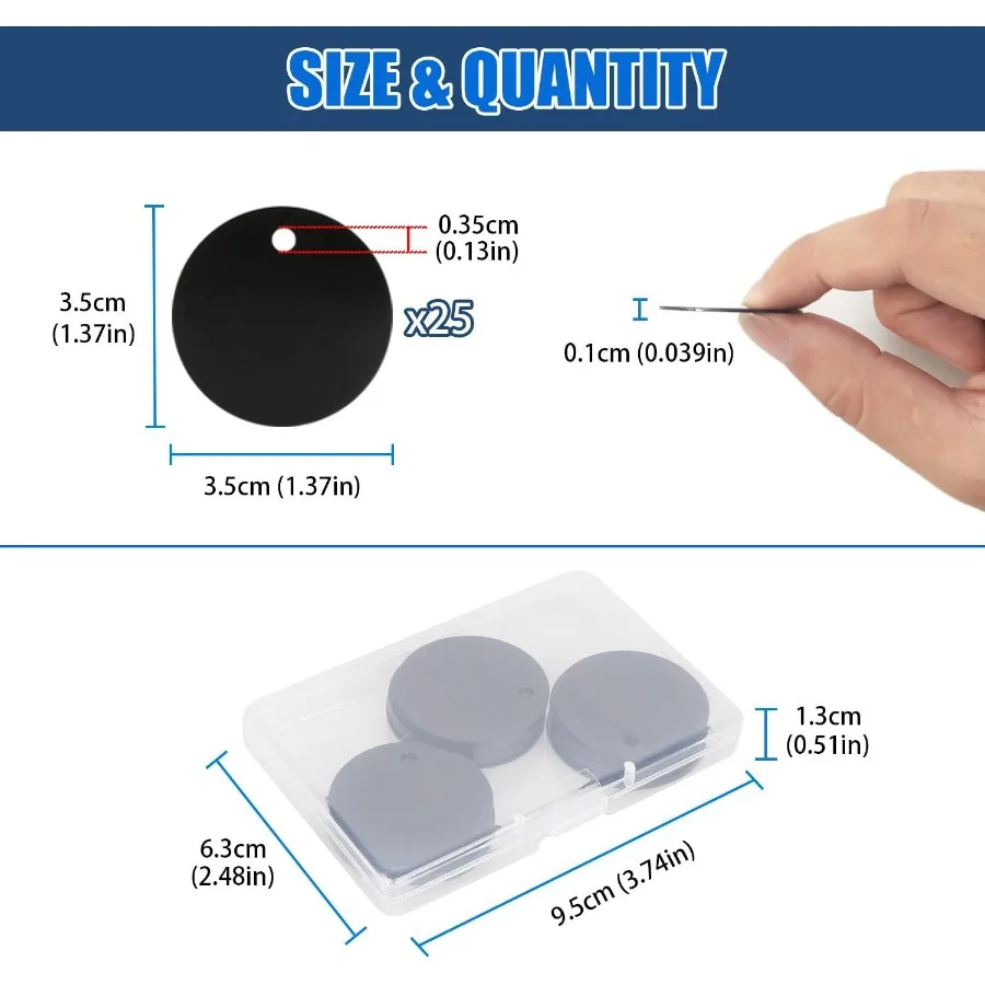 Fesorsi Aluminum Alloy Pet ID Tag 25 Pack Persolized Dog Tag and Cat Tag Anodizing Treatment DoubleSided Customizable for Equin