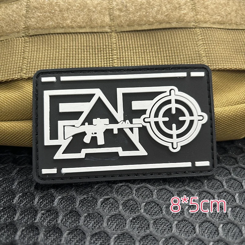 3D PVC FAFO Tactical Patches Hook&Loop Patch Tactical Bag Accessories Bravo Six Coing Dark Morale Badge Dog Chest Strap Applique