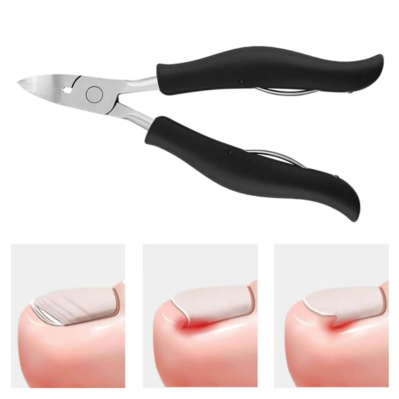 Toenail Clippers Professional Long Handle Nail Correction Trimmer Cutters for Thick Nails Ingrown Nails Dirt Remover Men Women