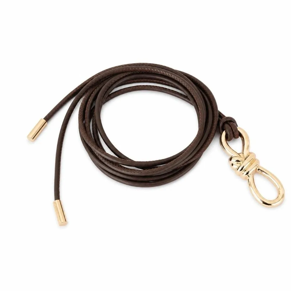 Fashion Knotted Leather Waist Belt Solid Color Adjustable Thin Women Belt Simple Long Length Decorative Waistband for Dresses