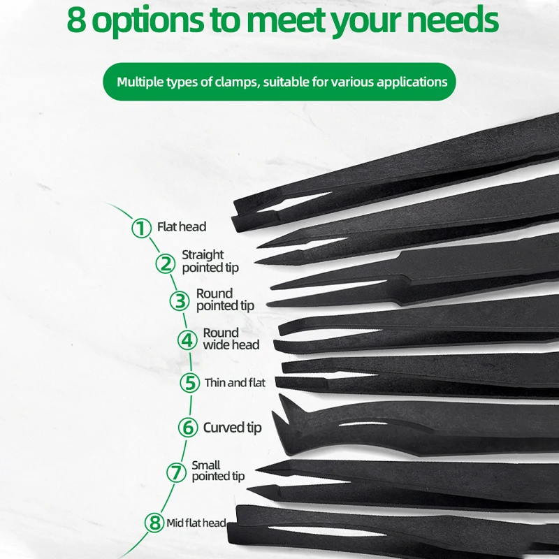 Anti-Static Plastic Tweezers, Industrial Tweezers, Precision Repair Hand Tools; Anti-Static Polycarbonate Fiber Tweezers