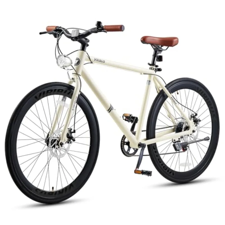 

Hybrid Bikes: 28 inch men's 7-speed with lightweight aluminum frame, black finish, disc brakes, 700C retro vintage design for t