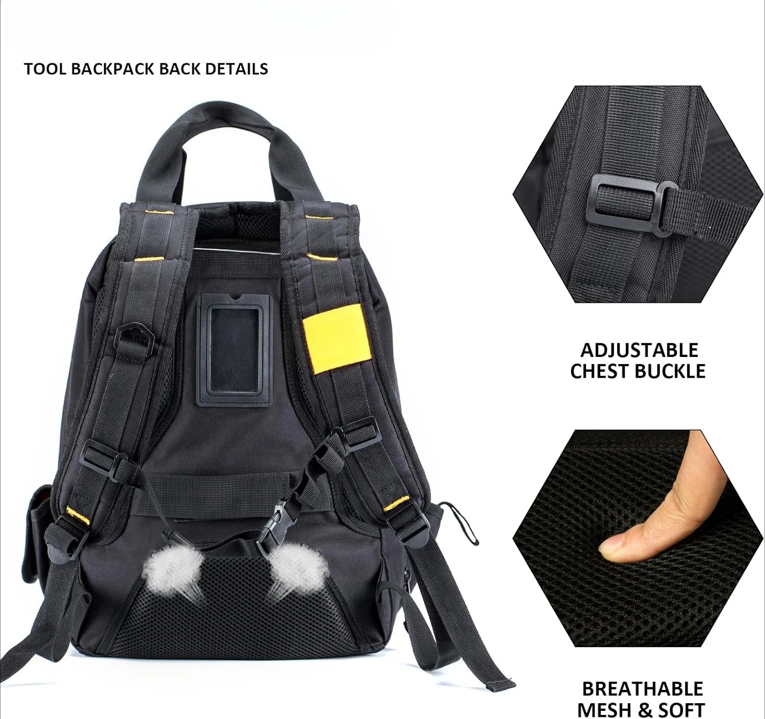 

Tool Bag Backpack for Men, Heavy-Duty Tools Storage Organizer Work Bags Backpack for Construction Jobsite,Electrician,Industrial