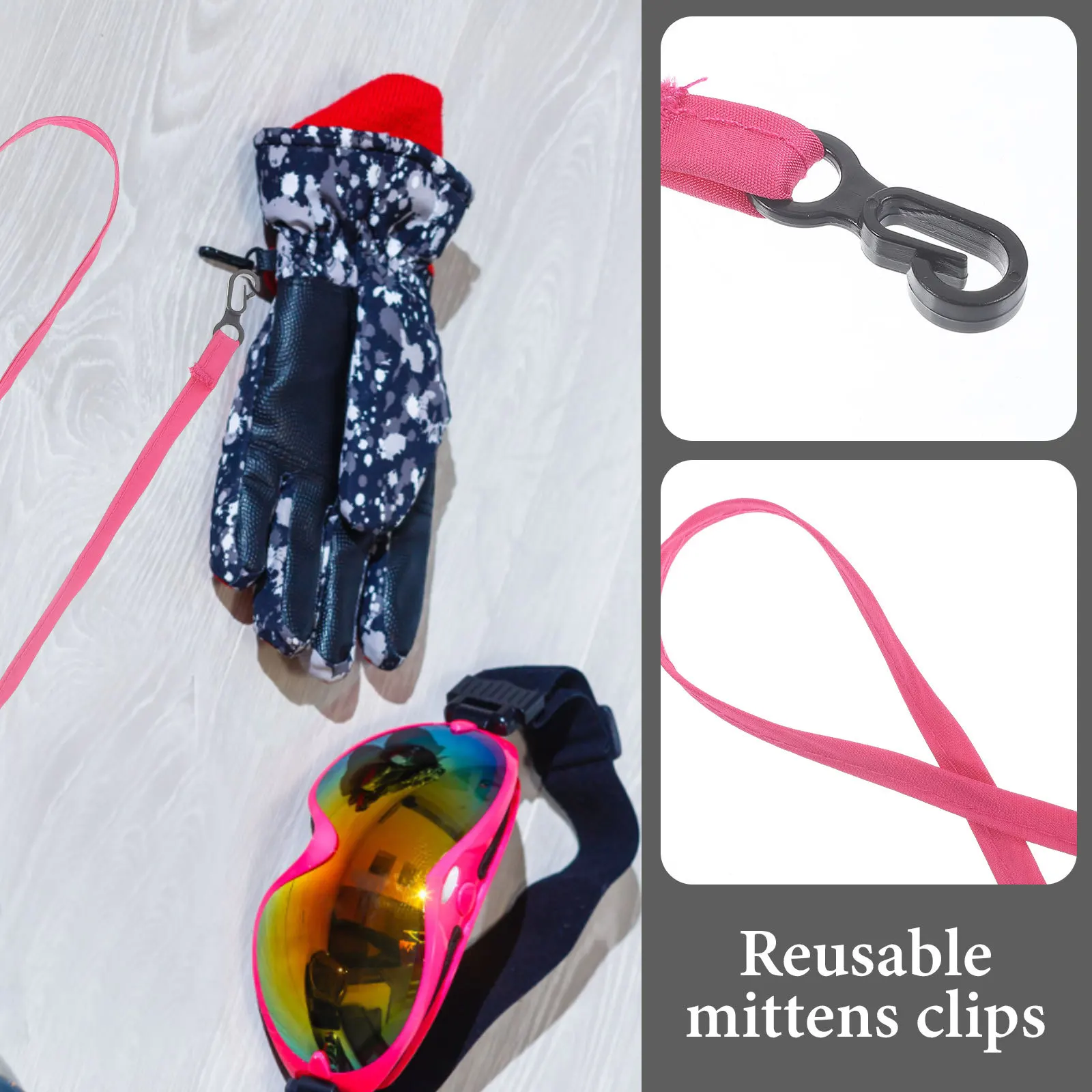 

2Pcs Children Glove Strap Wear-Resistant Nylon Winter Anti-Lost Rope Reusable Mitten Rope Portable Gloves Holder