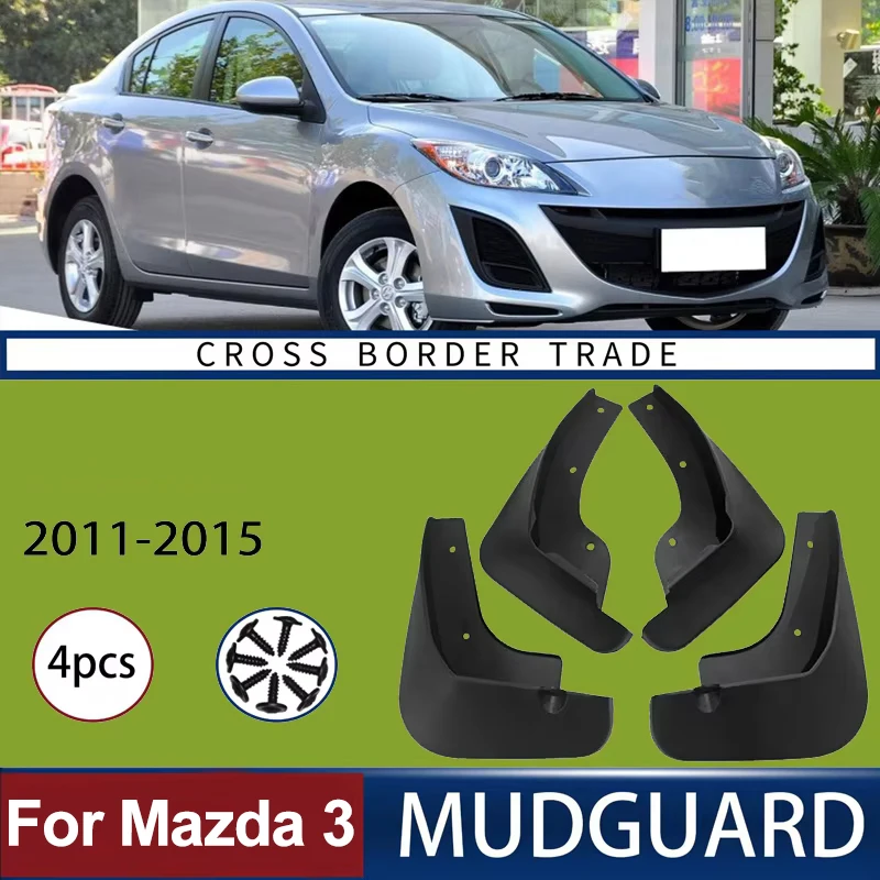 For Mazda 3 2011-2015 2012 2013 2014 Automotive Tire Mudguard Waterproof Splash Proof 4pcs Accessories