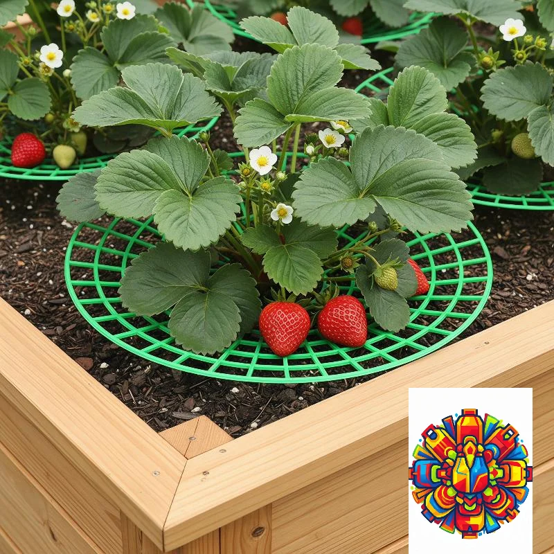 Strawberry Plant Support Stand with Raised Non-slip Legs Breathable Plastic Round Growing Rack for Indoor Window Sill Planting