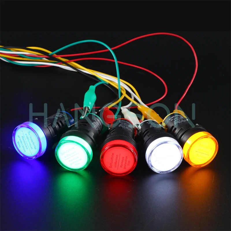 22mm 16MM LED Indicator Pilot Light AD16-22D 12V 24V 220V 380V LED Power Indicator Signal Light Panel Mount Lamp Multicolor