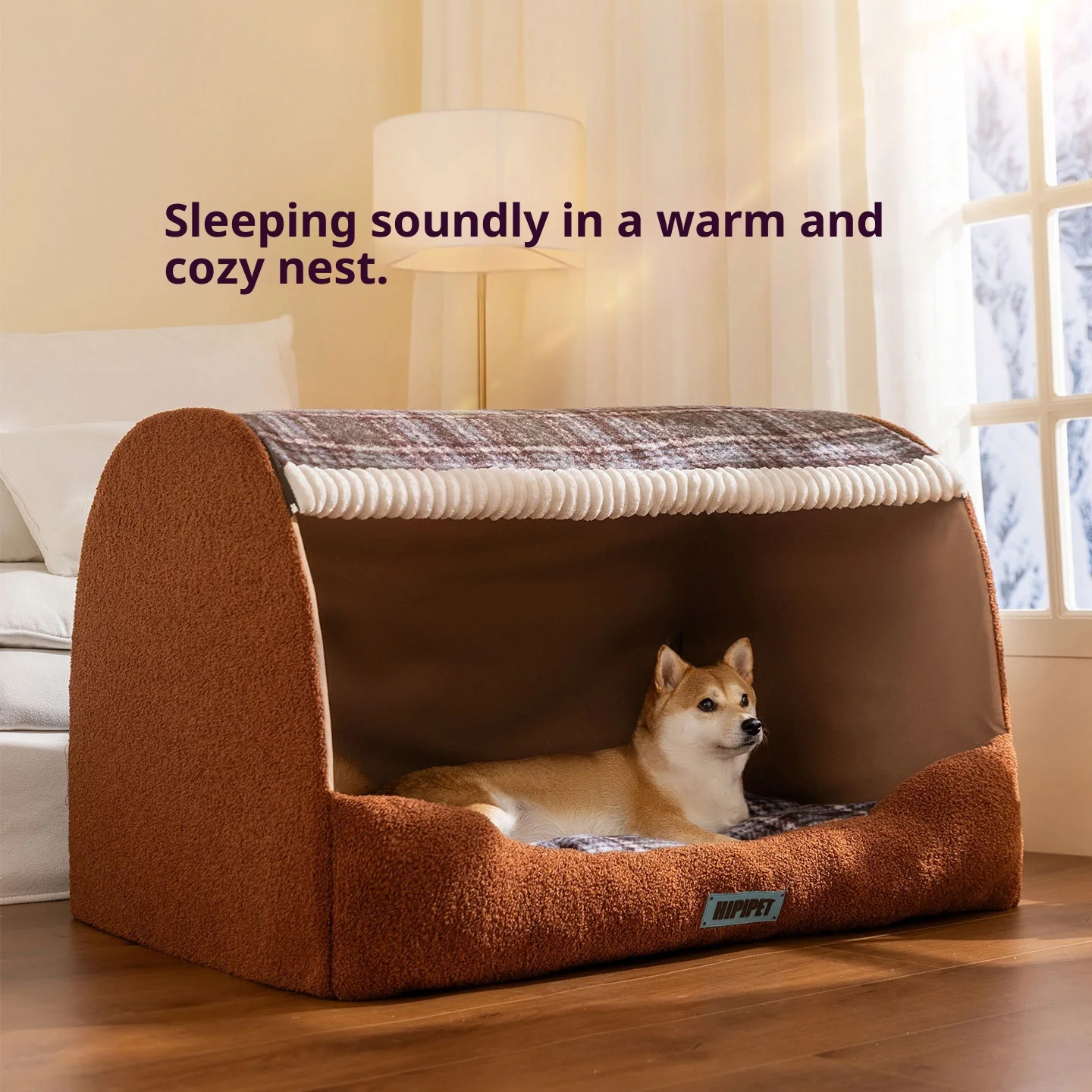 Cama cálida de invierno tipo casa para gatos y perros pequeños - imagen 4