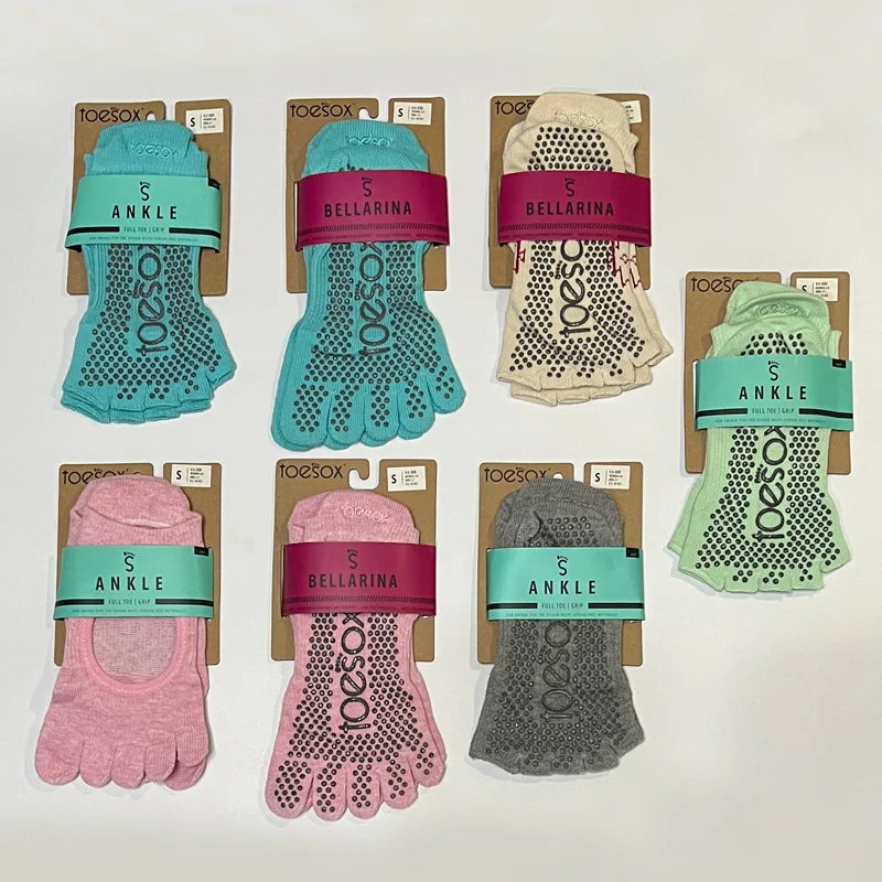 

Toesox Yoga Sos женский пилатес Йога Нескользящий для начинающих Крытый йога с пятью пальцами Спортивный Sos Крупный план