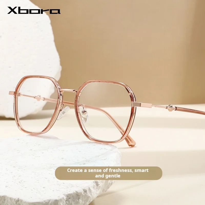 

Xbora Ultra-light Fashion Polygonal Eyewear Men High-quality TR90 Alloy Retro Optical Prescription Glasses Frames Women 89003