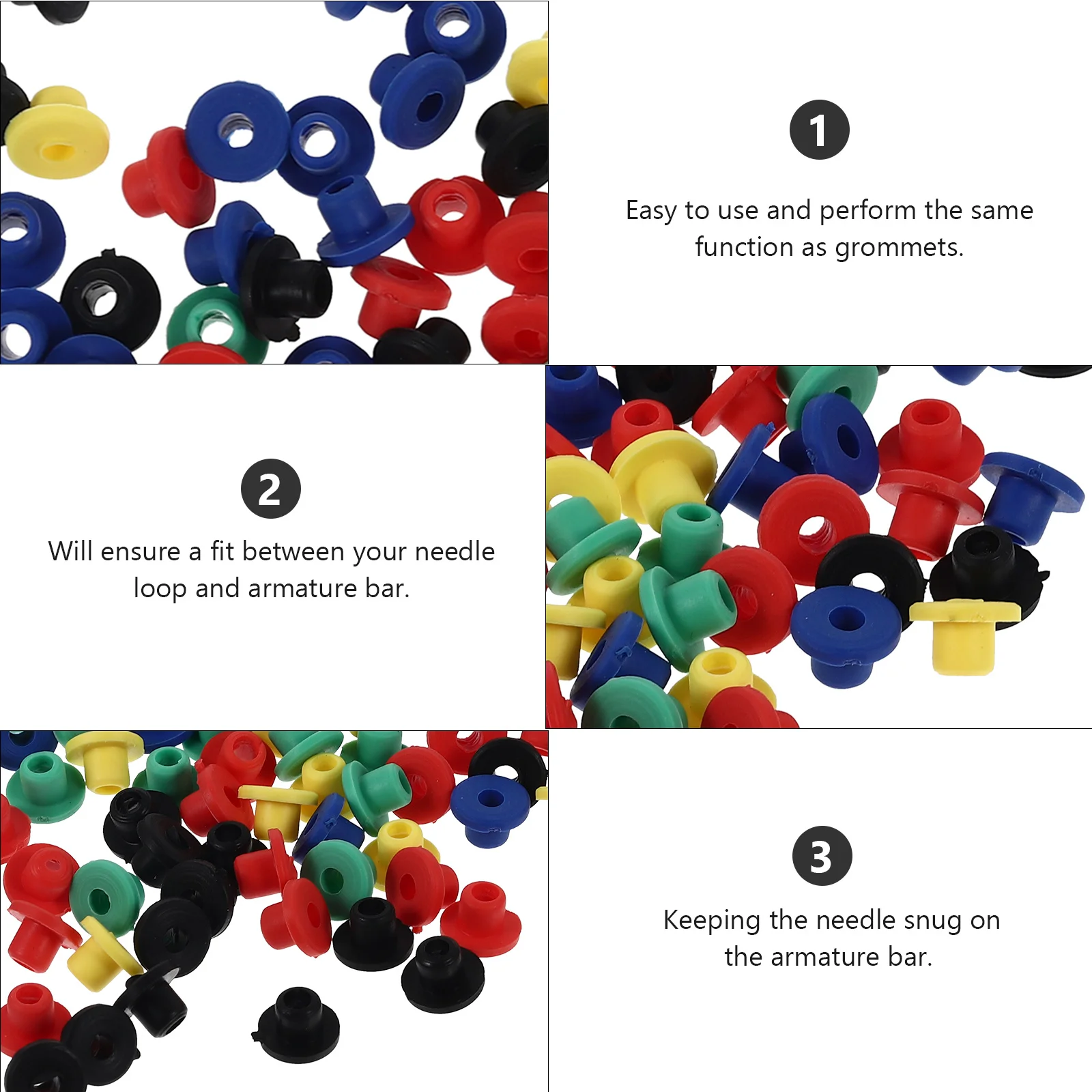 

100Pcs Grommets Rubber T-Type Pin Cushions for Stable Needle Performance Reduced Vibration Tattoo Machine