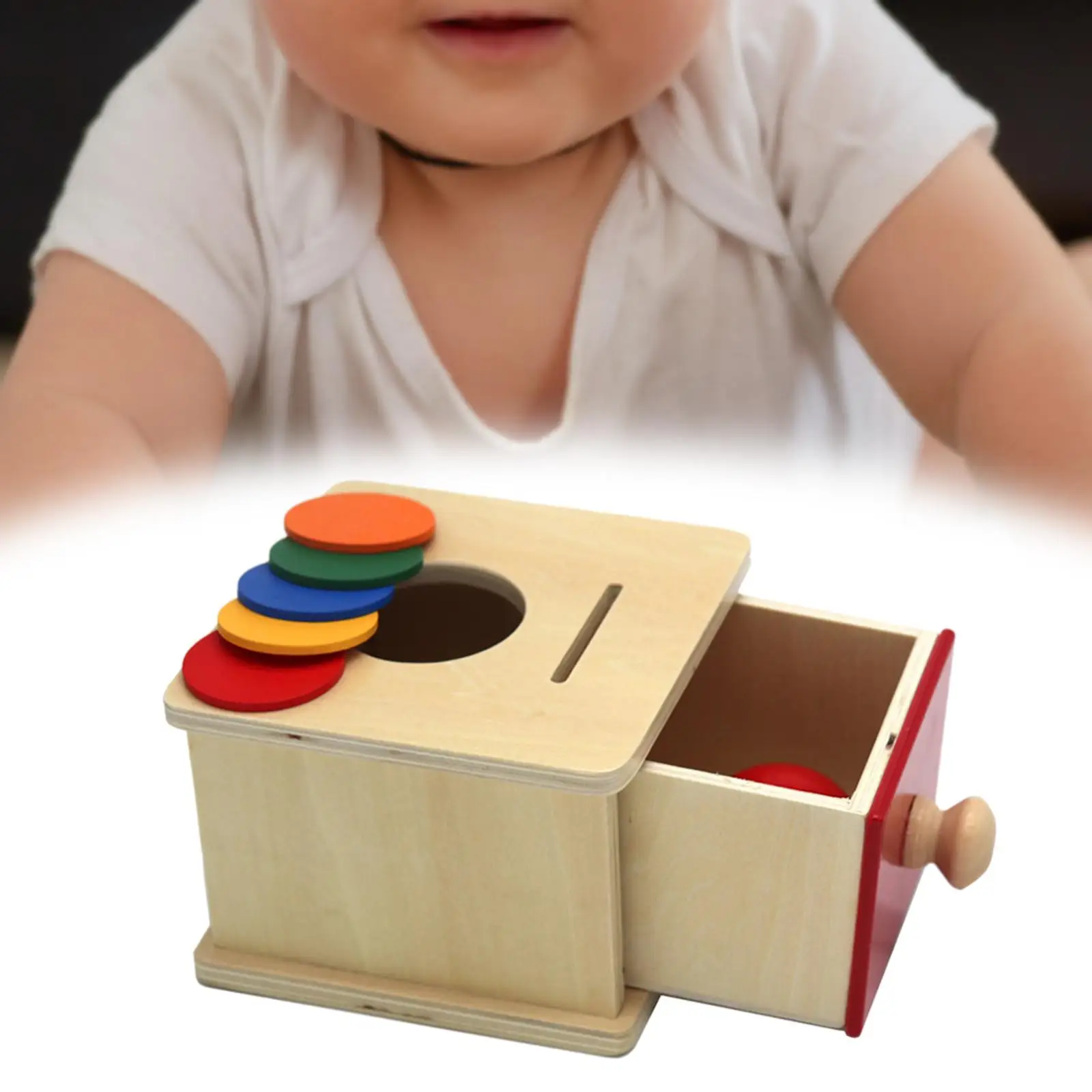 Ball Drop Box Activity Game Early Education Wooden Puzzle Color Cognitive Toy