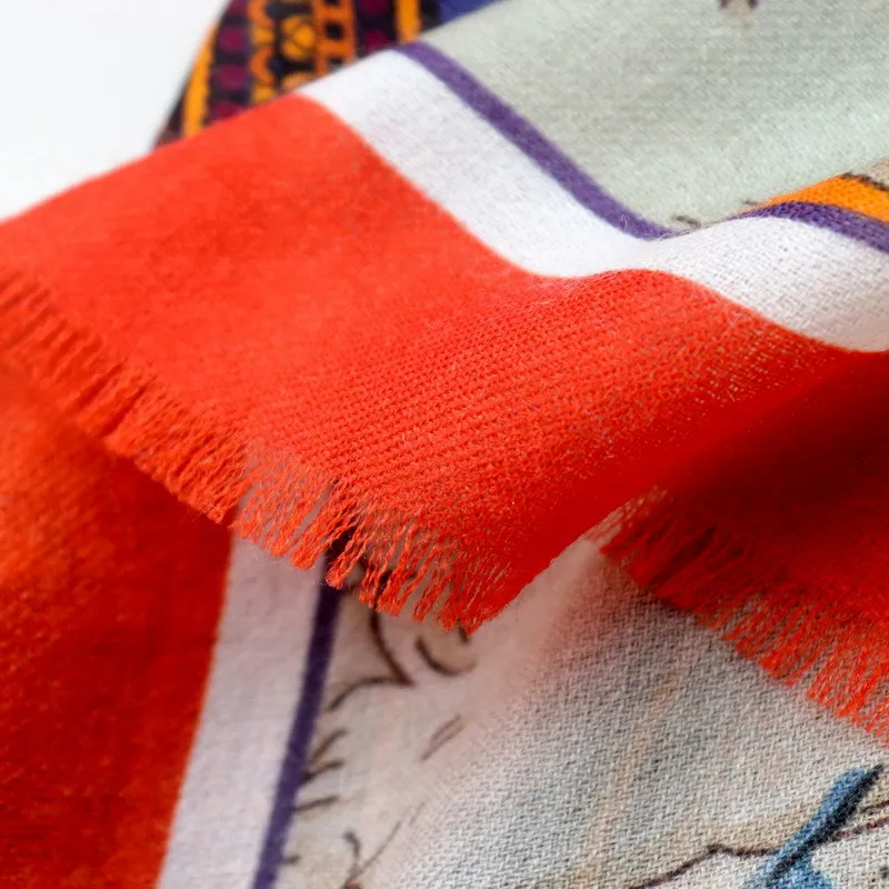 Long Tassels Cashmere Red Shawls Luxury Designers Scarf Stole Women Large Pashmina Winter Clothing Hair Accessories 200 100CM view 6
