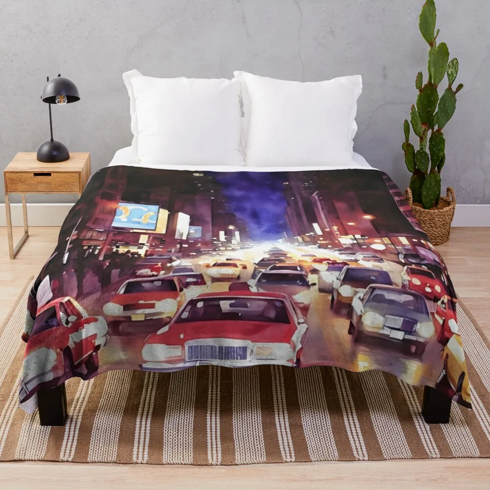 

Night in the City Throw Blanket christmas decoration Cute Plaid Blankets For Baby Blankets