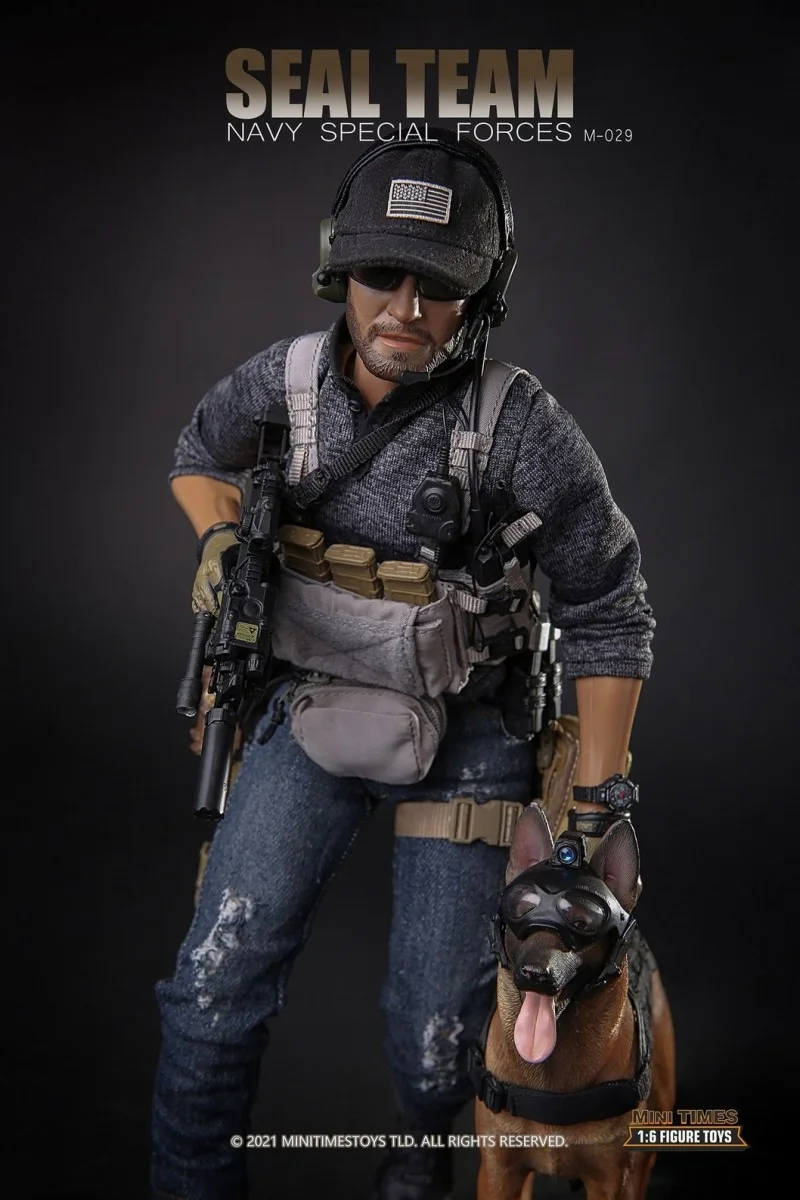 

Mini Times Toys M029 1/6 Us Navy Seal Combat Fighter Male Soldier with Dog for 12'' Collectable Action Figure Model Toys